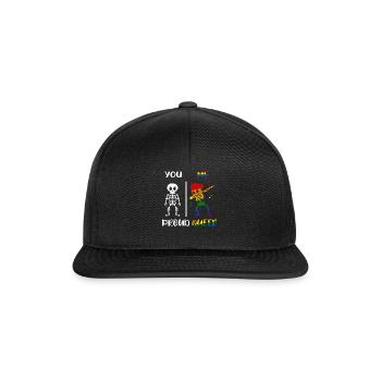 Dab Skeleton Rainbow Proud Queer Pride LGBT - Snapback Cap - Schwarz/Schwarz - Vorne