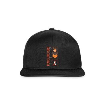 Peace Love Cure Leucémie T Shirt - Casquette snapback - noir/noir - Devant