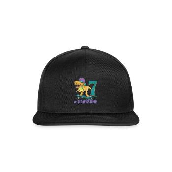 Naissance Né Age 7 ans Skateboard Dinosaure - Casquette snapback - noir/noir - Devant