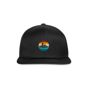 Go Kart Fahrer - Kartfahrer Wettrennen - Snapback Cap - Schwarz/Schwarz - Vorne