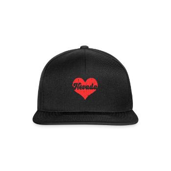 America Citizen US State Flag Heart Love Nevada - Snapback Cap - black/black - Front
