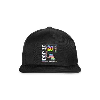 20ème anniversaire Fille Licorne Mignon Tee, Pop Anniversaire - Casquette snapback - noir/noir - Devant