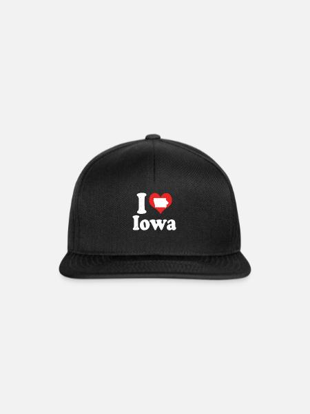 America Citizen US State Love I Heart Iowa - Snapback Cap - Schwarz/Schwarz