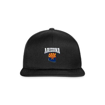 Carte terrestre du drapeau de l’État de l’Amérique des États-Unis Arizona - Casquette snapback - noir/noir - Devant