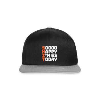 si heureux que j’ai 63 ans Drôle 63e anniversaire 63 - Casquette snapback - noir/gris - Devant