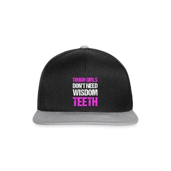 Weisheitszähne Weisheitszahn Patient Zahnarzt - Snapback Cap - Schwarz/Grau - Vorne