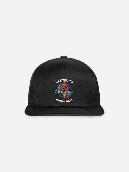 Zertifizierter Eiscreme-Enthusiast Eisbecher-Eis - Snapback Cap - Schwarz/Schwarz