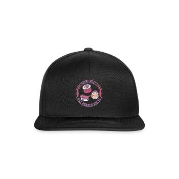 Chemise féministe, rouleaux de sushi pas rôles de genre mignon - Casquette snapback - noir/noir - Devant