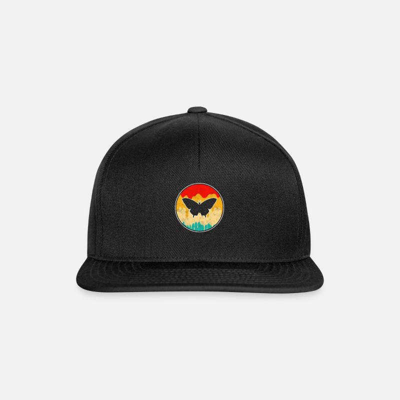Butterfly Retro - Snapback Cap - black/black