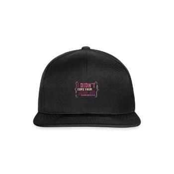 Chemise féministe, je ne suis pas venue de ton tee-shirt à côtes, - Casquette snapback - noir/noir - Devant