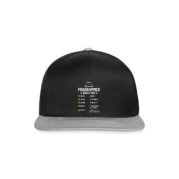 Programmeur Programmation Ordinateur Développeur Pc - Casquette snapback - noir/gris - Devant