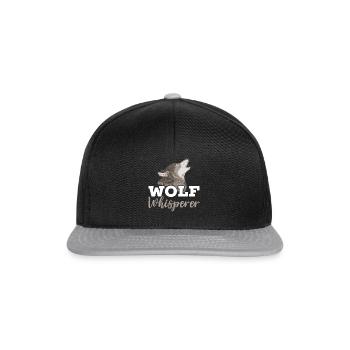 Wolf Flüsterer Wolf Wildtier Tierpfleger - Snapback Cap - Schwarz/Grau - Vorne