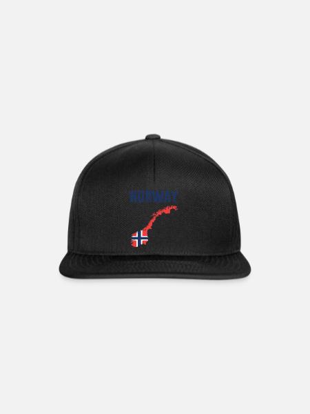 Norway Norge Norwegen Geschenk Urlaub - Snapback Cap - Schwarz/Schwarz