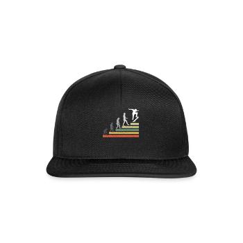 Retro Skating Board Skate Evolution Skateboard - Snapback Cap - Schwarz/Schwarz - Vorne