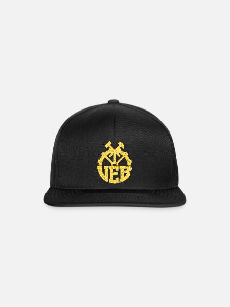 VEB - DDR Volks Eigener Betrieb - Retro - Snapback Cap - Schwarz/Schwarz