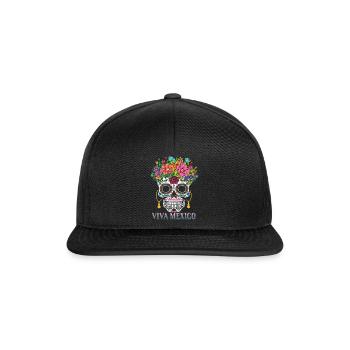 Halloween Viva Muertos Day Of Dead Sugar Bone - Snapback Cap - black/black - Front