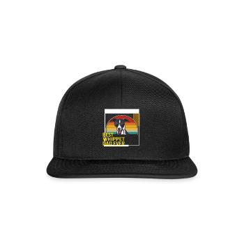 Bestes Whippet Dad Ever T-Shirt - Snapback Cap - Schwarz/Schwarz - Vorne