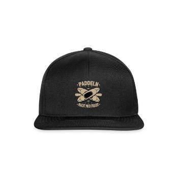 Kanu Kajak Paddeln macht mich feucht - Snapback Cap - Schwarz/Schwarz - Vorne