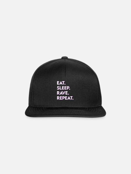 eat sleep rave repeat - Snapback Cap - Schwarz/Schwarz