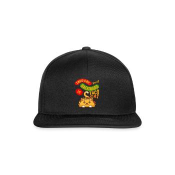 Cinco De Mayo Shirt, Taco Cat Spelled Backward Is - Snapback Cap - black/black - Front