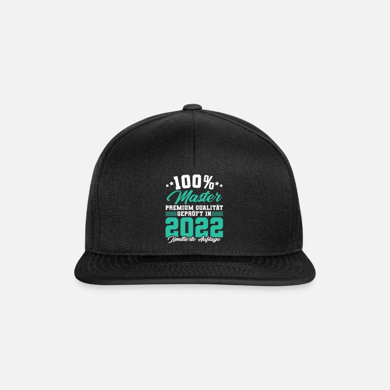Master 2022 Abschluss Geschenk Studium Absolvent - Snapback Cap - Schwarz/Schwarz