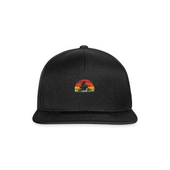 Motocross Dirt Bike Rétro Supercross Vintage MX - Casquette snapback - noir/noir - Devant