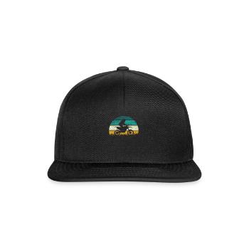 Motocross Dirt Bike Rétro Supercross Vintage MX - Casquette snapback - noir/noir - Devant