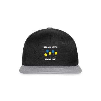 Stand with Ukraine - Snapback Cap - Schwarz/Grau - Vorne