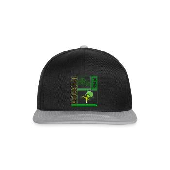 Gemüse Hemd, Brocco-Lee Lustiges Gemüse - Snapback Cap - Schwarz/Grau - Vorne