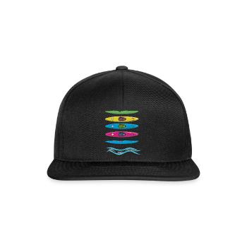 Boating Boat Kayak Pontoon Lake Summer 2022 - Snapback Cap - Schwarz/Schwarz - Vorne