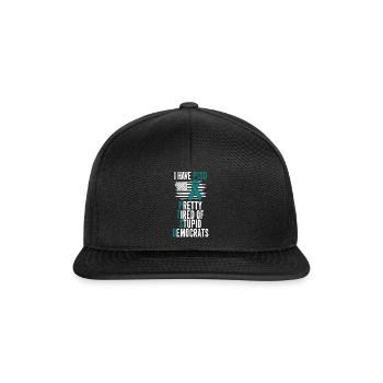 I Have PTSD Pretty Tired Of Stupid Democrats USA - Snapback Cap - Schwarz/Schwarz - Vorne