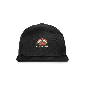 We Ride At Dawn Dad Lawn Mower Make Laugh Day Yard - Snapback Cap - black/black - Front
