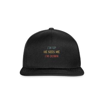 Im Up Il me voit Im Down Dicton inspirant - Casquette snapback - noir/noir - Devant