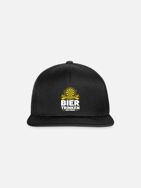 Darten Bier Dart Spieler Geschenk - Snapback Cap - Schwarz/Schwarz