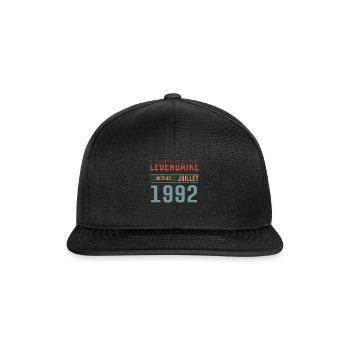 Légendaire Depuis Juillet 1992 Anniversaire Cadeau - Casquette snapback - noir/noir - Devant