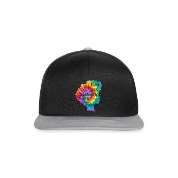 Juneteenth Hemd, Schwarze Frauen Geschenk, Natürliches Haar - Snapback Cap - Schwarz/Grau - Vorne