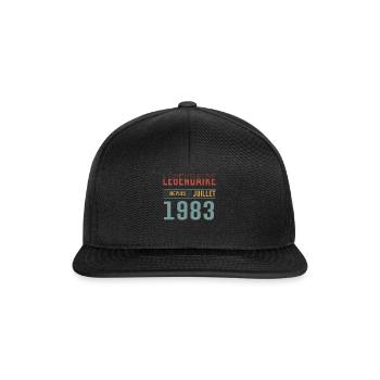 Légendaire Depuis Juillet 1983 Anniversaire Cadeau - Casquette snapback - noir/noir - Devant