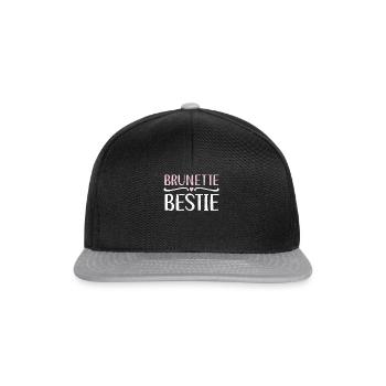 Brünette Bestie Braune Haare Blond Beste Freundin - Snapback Cap - Schwarz/Grau - Vorne