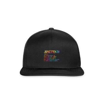 Juneteenth Definition Shirt, Afroamerikaner - Snapback Cap - Schwarz/Schwarz - Vorne