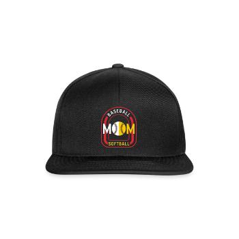 Chemise de baseball, Tee de softball Baseball Mom, - Casquette snapback - noir/noir - Devant
