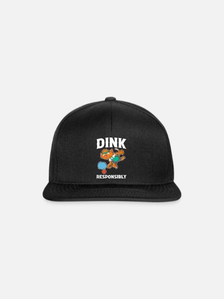 Dink Responsibly Pickleball Pickleball Geschenk - Snapback Cap - Schwarz/Schwarz