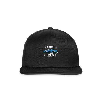 Birth Born Age 5 Years Old Fast Driver Racer Car - Snapback Cap - black/black - Front