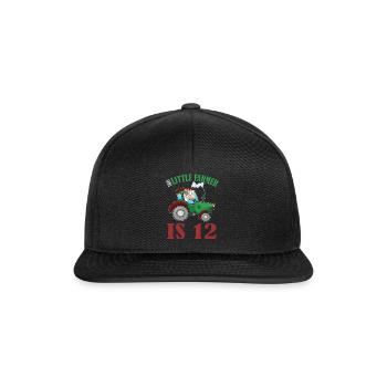 Birth Born Age 12 Years Old Farmer Cow Tractor - Snapback Cap - Schwarz/Schwarz - Vorne