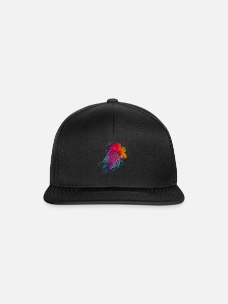 Bunte Qualle - Snapback Cap - Schwarz/Schwarz