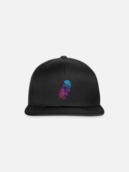 Bunte Qualle - Snapback Cap - Schwarz/Schwarz