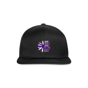 Chemise contre le cancer du pancréas, je porte du violet pour ma mère - Casquette snapback - noir/noir - Devant
