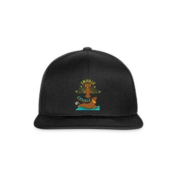 Zen Namaste Animal Meditation Kawaii Dog Yoga - Snapback Cap - black/black - Front
