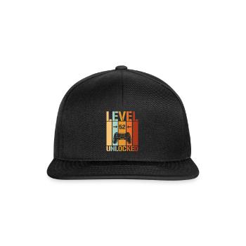 52. Geburtstag Level 52 unlocked - Snapback Cap - Schwarz/Schwarz - Vorne