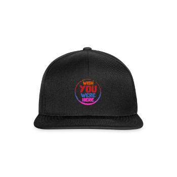 Ich wünschte, Sie wären hier Hemd, trendiger ästhetischer Kapuzenpullover - Snapback Cap - Schwarz/Schwarz - Vorne