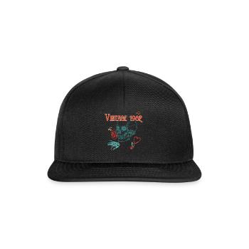 Vintage 1982 Skull Rose Heart Birthday Gift - Snapback Cap - black/black - Front